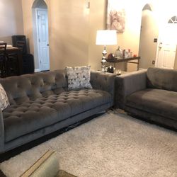  Grey Microsuede Value  city  Sofa And Oversized  Club Chair 
