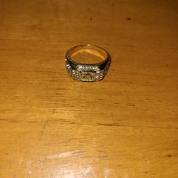 Gold Plated Cubic Zirconia Ring. Size 10