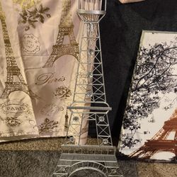 Eiffel Tower Complete Bathroom Set with towels