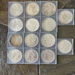 14)  MS 60 SILVER MORGAN DOLLARS! Guaranteed Grade Or Higher! 35% Discount Below Market. See Pictures & List Of Dates/Mint -Key Dates! 