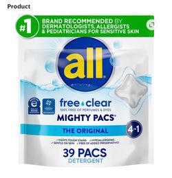 All free & clear 39 pacs Detergent