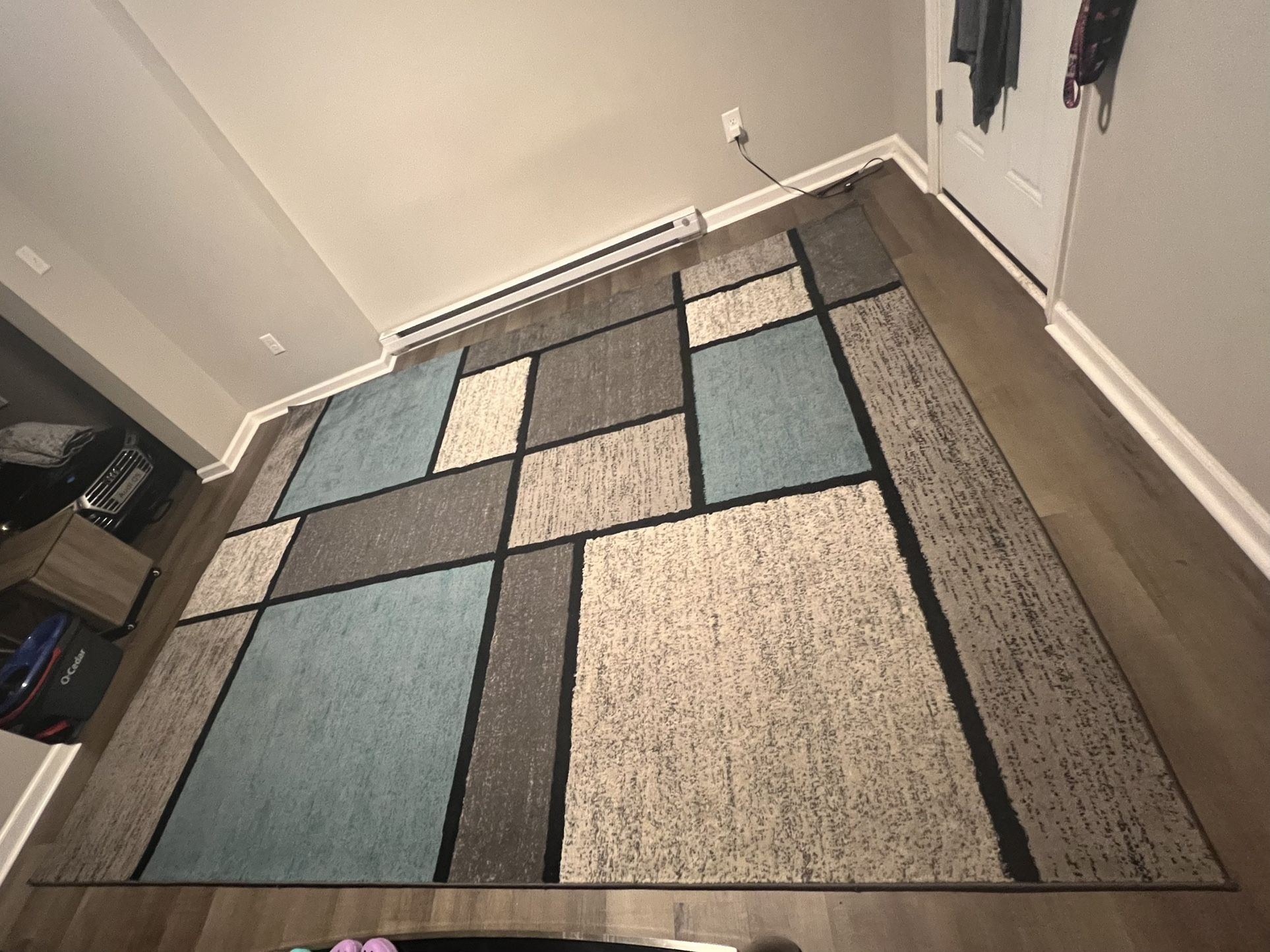 Contemporary Modern Boxes Area Rug 7' 10" X 10' 2" Blue/Gray