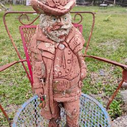 Antique Concrete Santa Cowboy