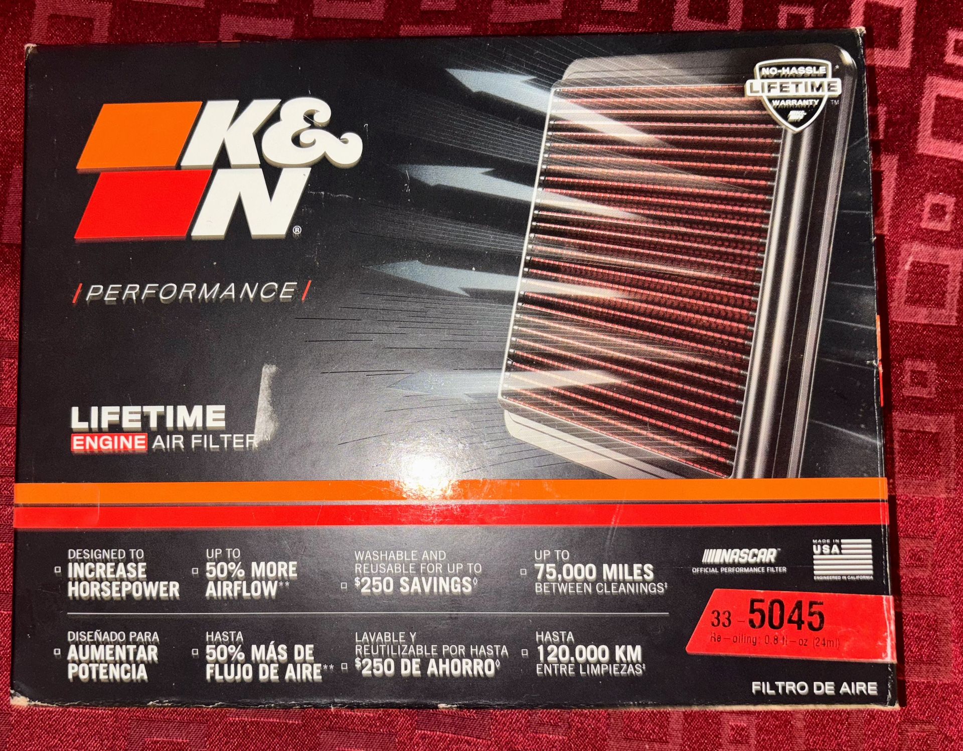 3 K&N Performance Washable Performance Air Filters