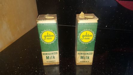 1940's golden state milk containers