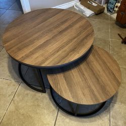 Round Coffee Table W/ Smaller Table