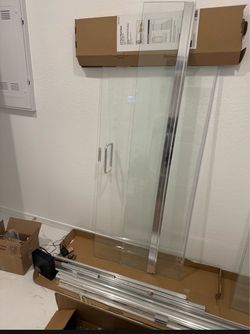 Standard shower door 38 In W  68 In L Glass Thickness 1/4