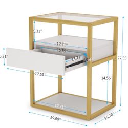 All New 19.69”Lx15.75”Wx23.22”H Nightstand  With Drawer  Storage 