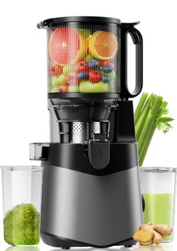 Cold Press Juicer, 5.8" Wide Feed Chute Juice Extractor Machine with 400W, High Juice Yield, Slow Masticating Juicer for Whole Vegetables & Fruits, Da