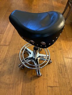 Motorcycle adjustable chrome throne Stool
