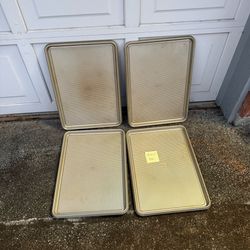 4 x Big baking pans sheets 15x21x1" commercial grade