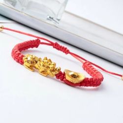 NEW Good Luck Feng Shui Beads Pixiu Bracelet Attract Wealth Braided Rope