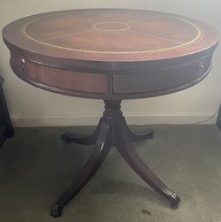 Antique Leather Top Table