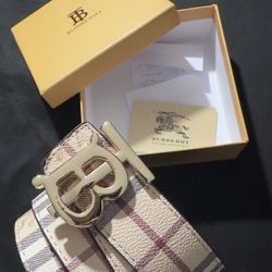 Burberry Beige and Pink Belt 