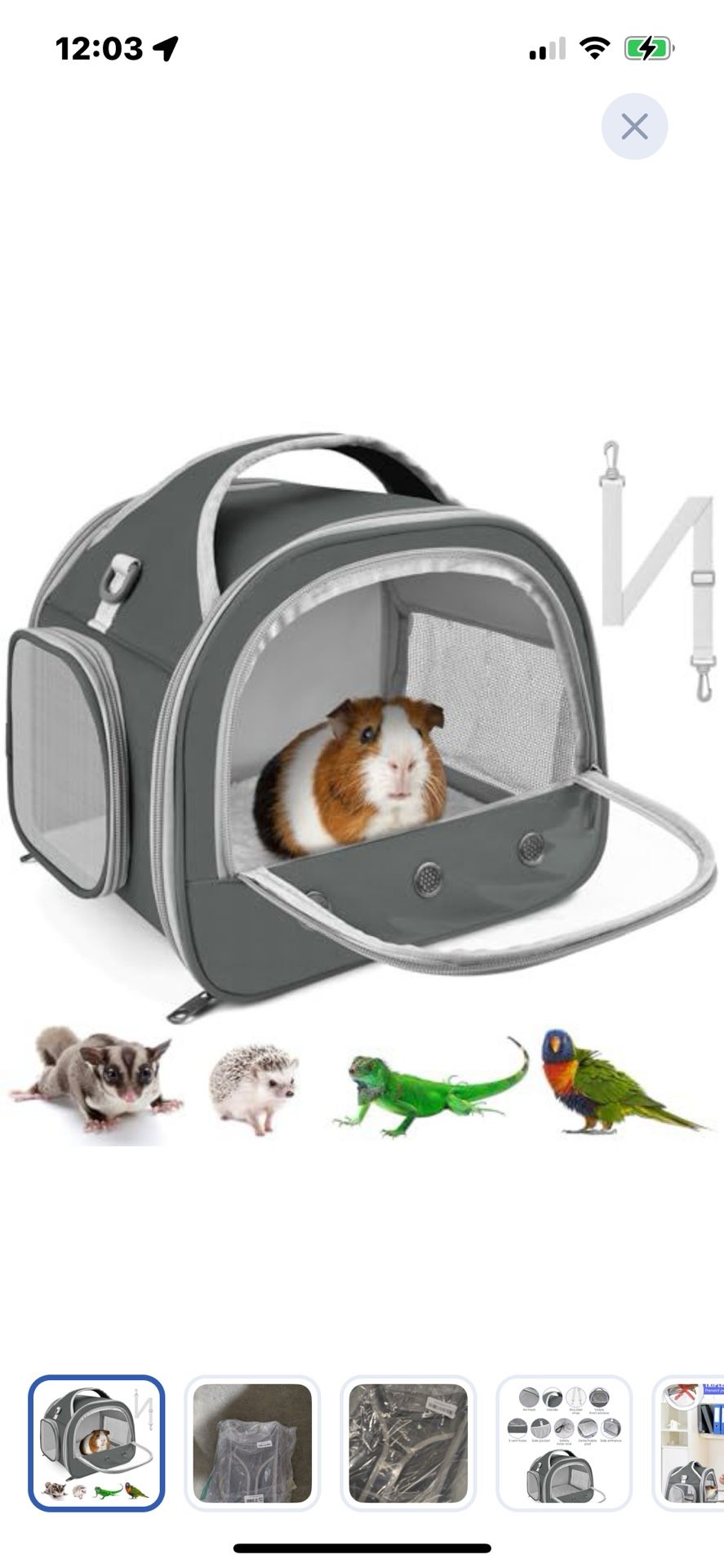 “New”small Pet Carrier W/handle(grey)ventilated,3 Doors(retail$49)