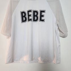Bebe Women's White T-shirt Size XL