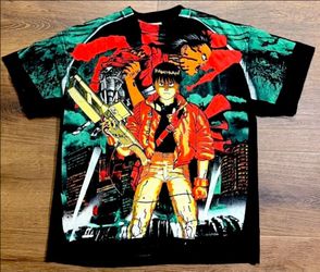 Rare Limited Akira 80s Anime Black Graphic Print T-Shirt #15A