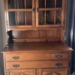 Wooden China Cabinet / Hutch – Glass Doors