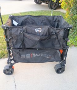 Wagon Large Uyittour  Double Decker Wagon 400L, Heavy Duty Extra-Long with 485lbs Weight Capacity Foldable Wagon Cart Big All-Terrain Wheels