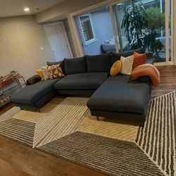 Interior Define Sloan 3-Piece U-Sectional – Aegean | Performance Chenille