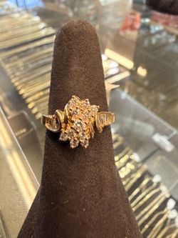 14KT Ring W/ Cluster Diamonds 43118-2