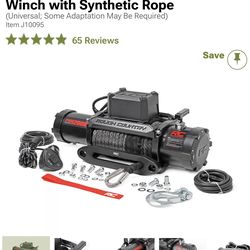 Rough country pro series 12,000 pound winch with synthetic rope