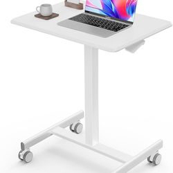Mobile Small Stading Desk - Sit Stand Desk, Portable Rolling Laptop Desk with Lockable Wheels, Computer Workstations, Adjustable Height. 3 colors
