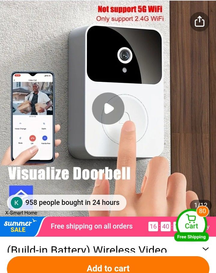 Ringing Visual Doorbell / Easy Install