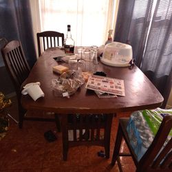 Leather Sofa And Loveseat And Dining Room Table 4 Chairs 