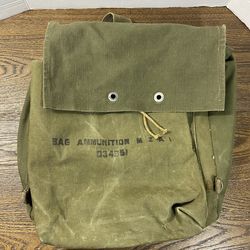 VTG WWII USA M2A1 D34951 Ammunition Carrying Bag Crew Gear War Era Army Green