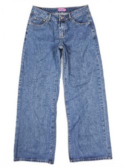 Edikted Womens Blue Acid Wash 100% Cotton Wide Leg Jeans M
