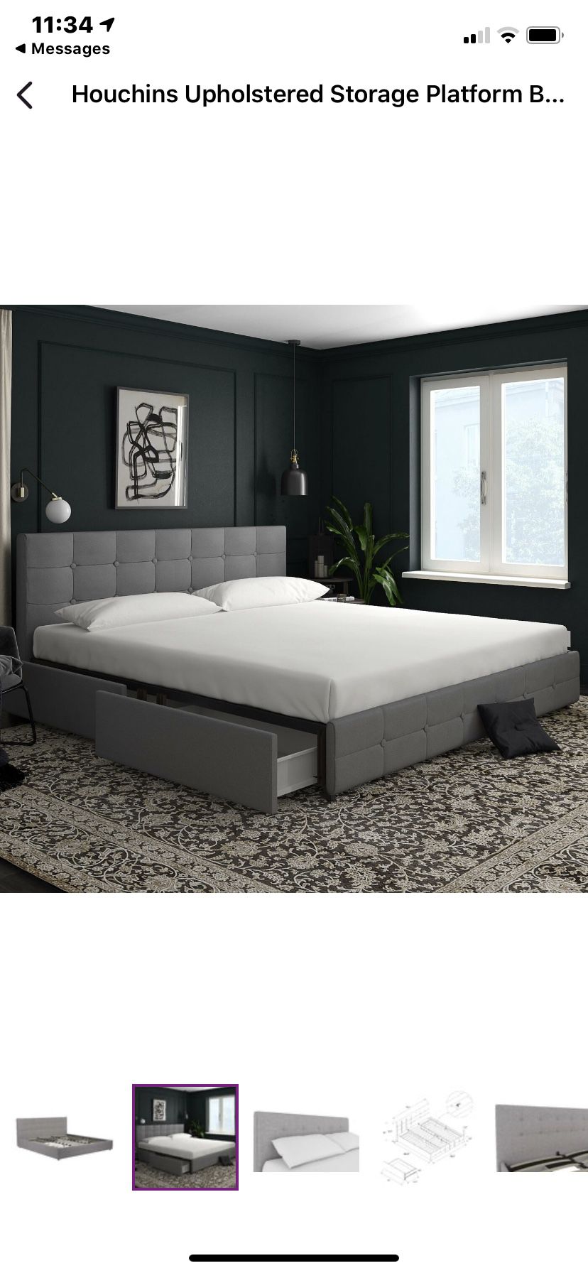 Wayfair Houchins King Upholstered Storage Bed