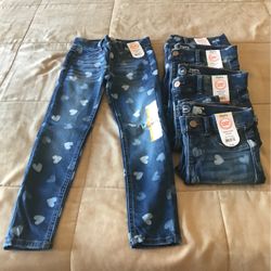 (New) Girls Cute Jegging - Denim w/Hearts