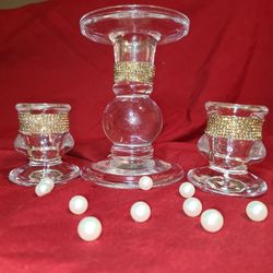 glass candle holder $10 For Three.