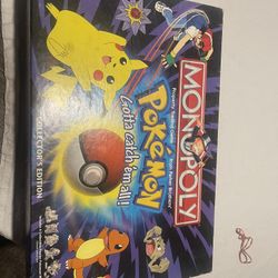 PEWTER MONOPOLY POKEMON COLLECTORS EDITION VINTAGE 1999 BOARD