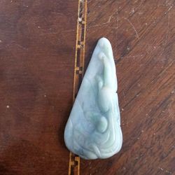 Pointed Pendant  Green Jade