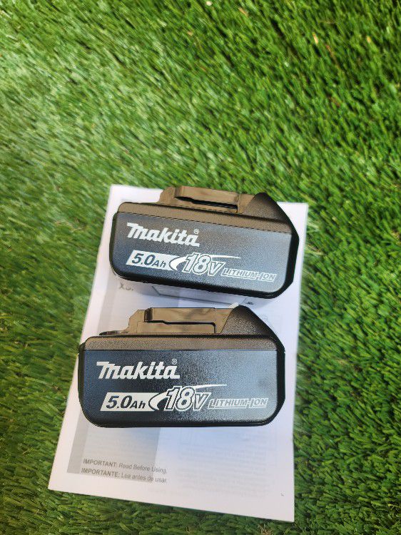 New. Makita 18V LXT Lithium-Ion High Capacity Battery Pack 5.0 Ah with LED Charge Level Indicator (2-Pack)

