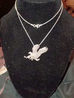 24in Sterling Silver Chain And Eagle Pendant