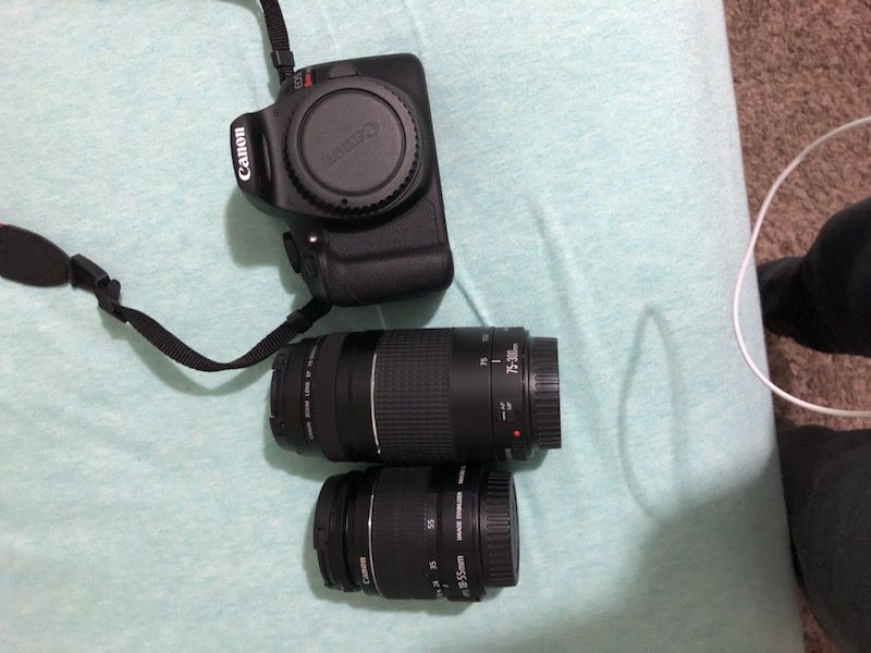 Canon T6 with 2 lenses and a carrying case