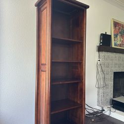 Solid Mahogany Wood Shelf W/ 5 adjustable Shelves