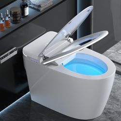 Luxury Smart Toilet with Foam Shield Auto-Open/Close Lid,One Piece Bidet Toilet Heated Seat for Bathrooms, Multiple Cleaning Modes,Aromatic Spray,Air 