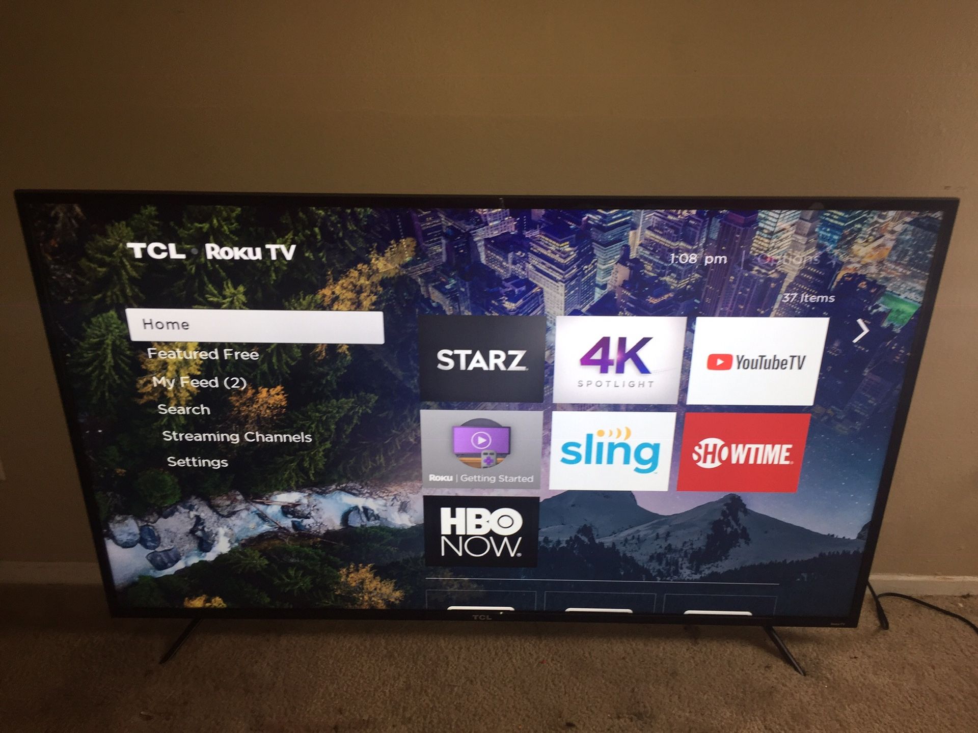 50 in TCL 4K Smart tv w base & Remote