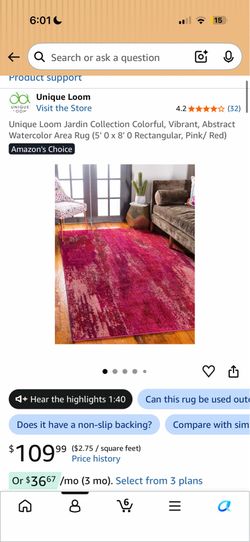 Vibrant, Abstract Watercolor Area Rug (5' 0 x 8' 0 Rectangular, Pink/ Red)