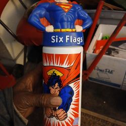 Vintage Six Flags Super Man Escape Bottle 1996
