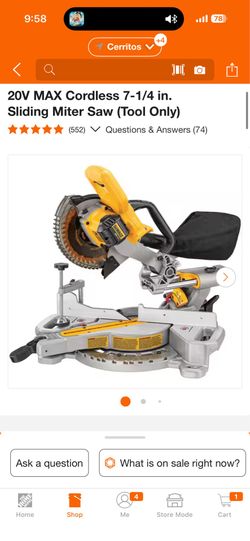 20V MAX Cordless 7-1/4 in. Sliding Miter Saw (Tool Only)