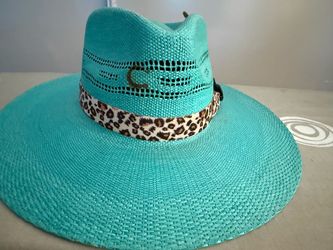 Charlie 1 Horse Turquoise Straw Hat Size SMALL