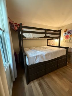Bunk bed - twin over full with trundle and storage
