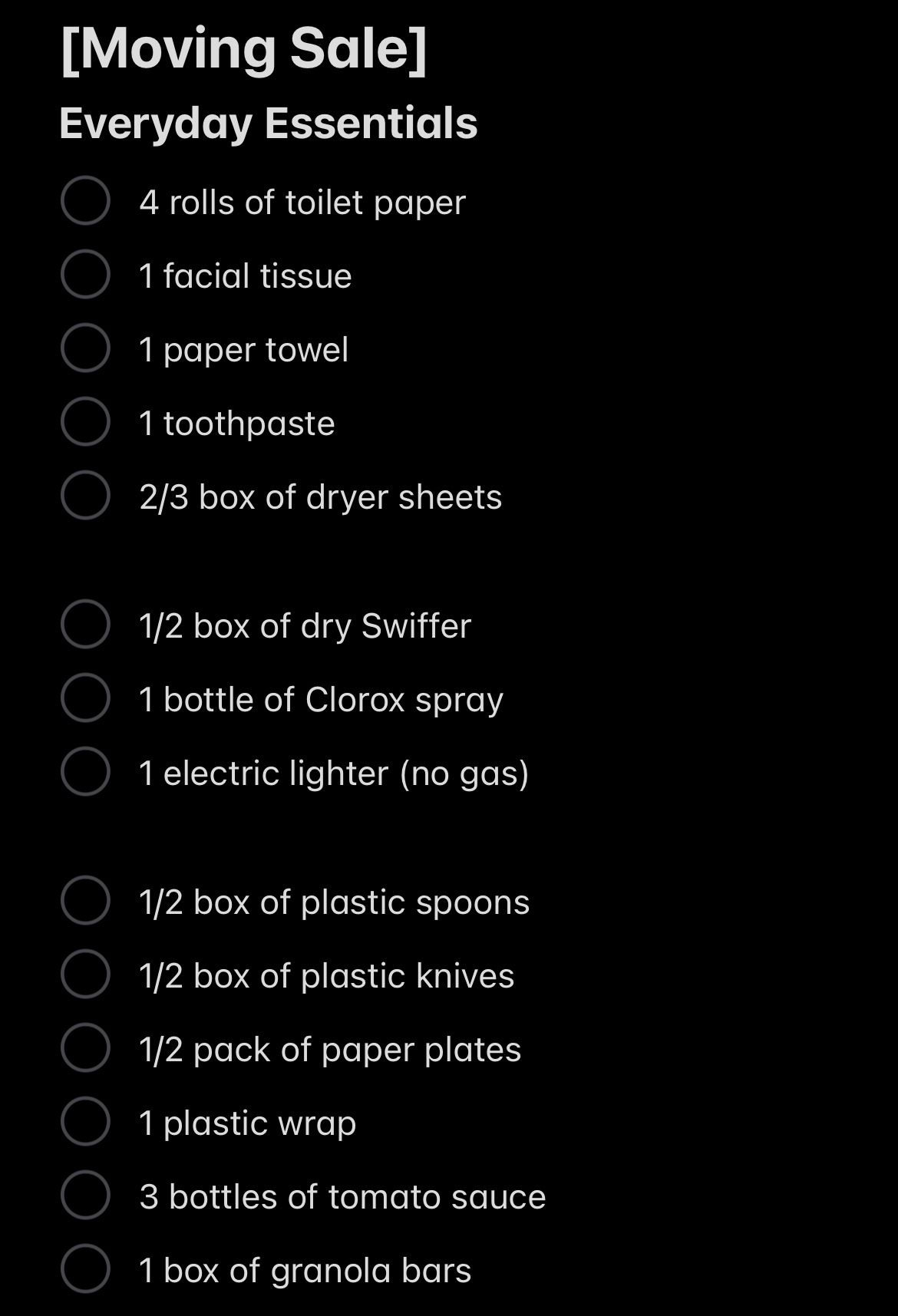 [MovingSale] Everyday Essentials 