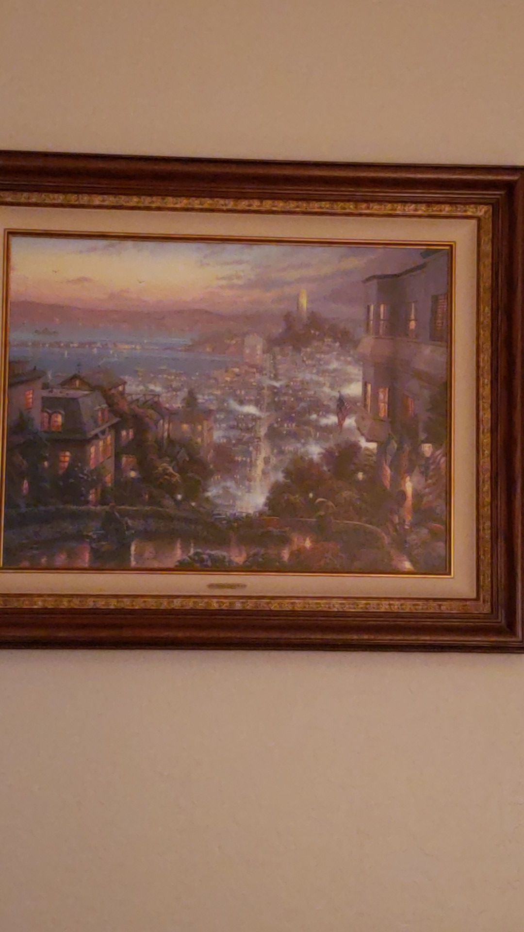 Thomas Kinkade oil painting Lombard Street San Francisco