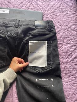 Flared purple jeans
